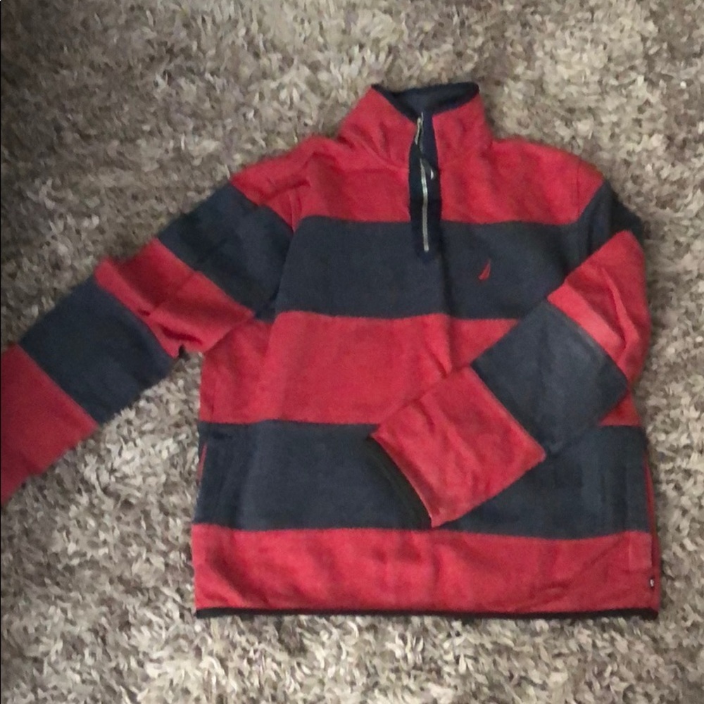 Nautica Striped 1/4 Zip Pullover w/ pockets!
